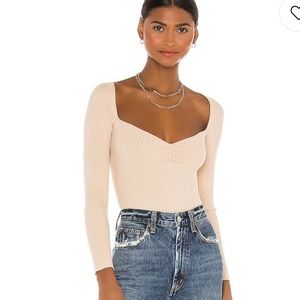 Majorelle Sweetheart Neckline Long Sleeve Sweater